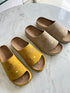 Kitty Print Open Toe Slide On